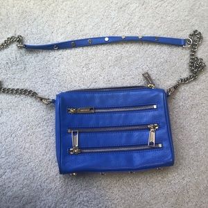Rebecca Minkoff Mini 5 Zip Blue Crossbody Bag
